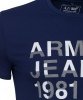 T-shirt Armani Jeans logo koszulka męska granatowa bawełniana z nadrukiem
